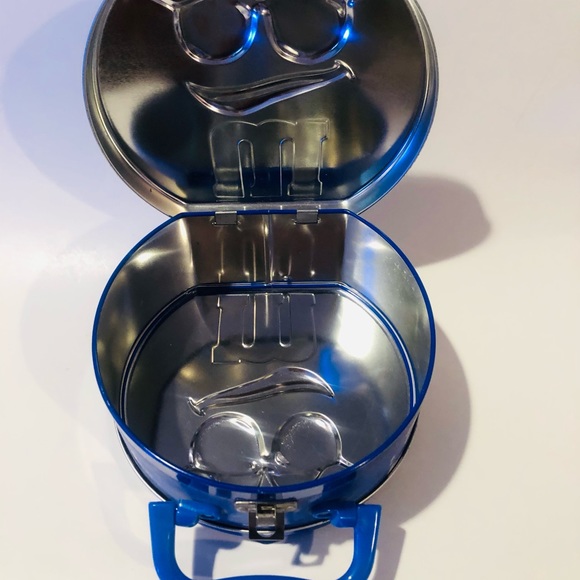 M & M’s metal lunchbox lightweight Blue RARE Vintage - Picture 5 of 6